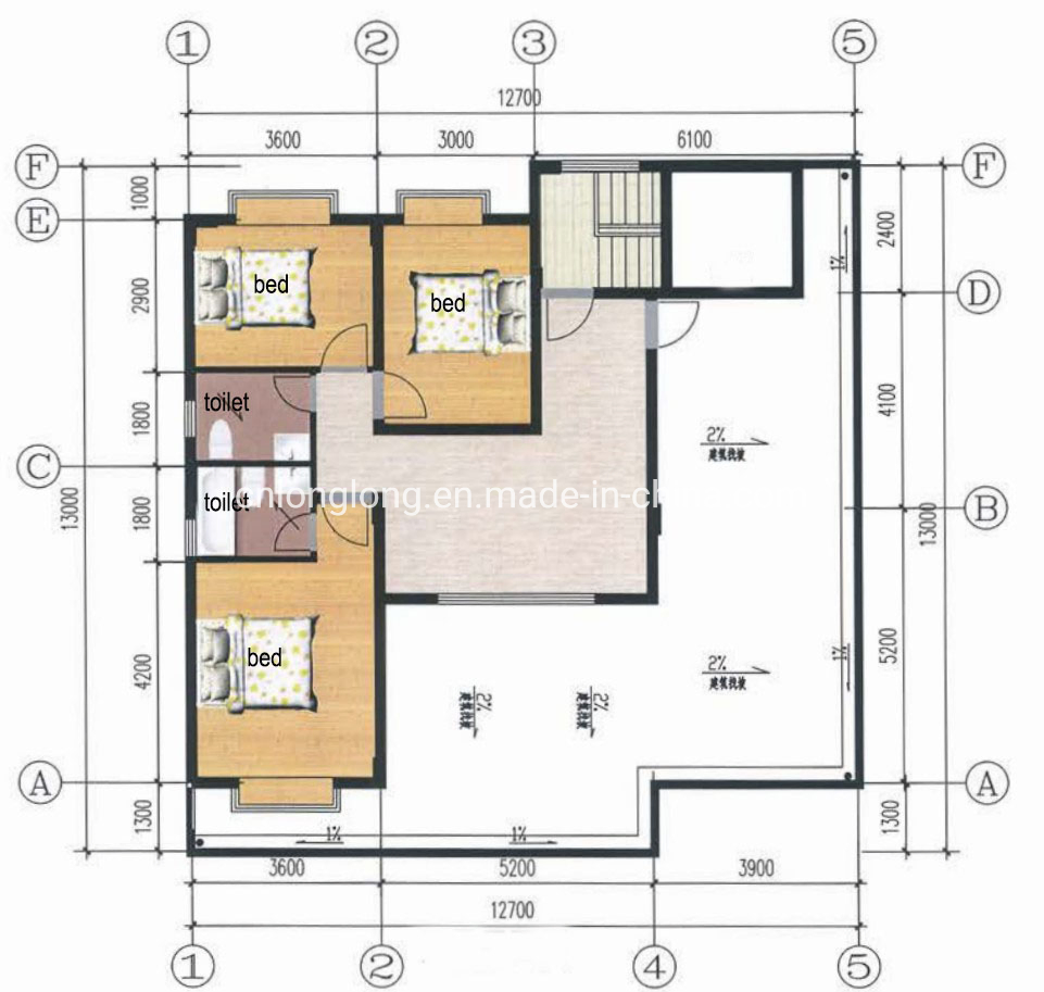 Estructura de Acero Galvanizado Ligero Casa Villa de Acero Ligero 3-8