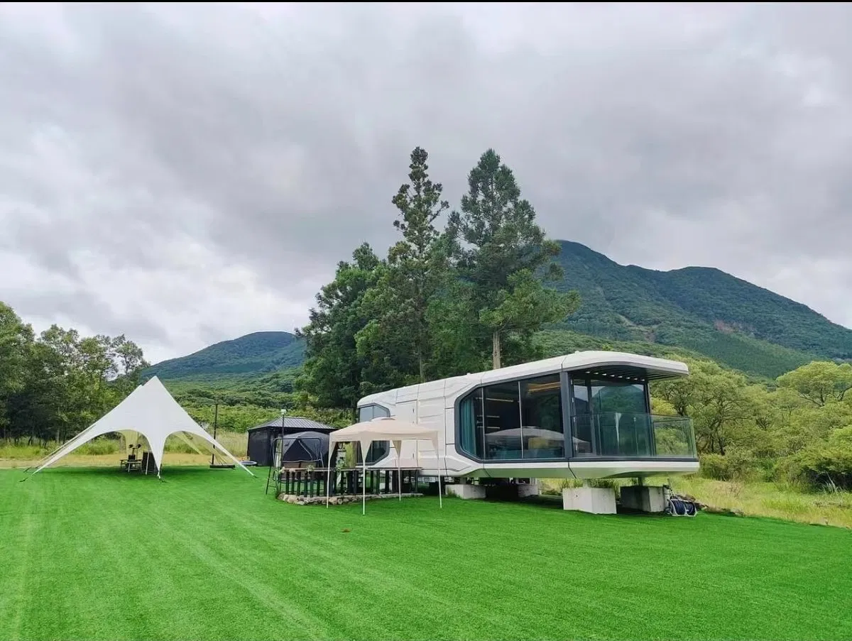 Casa modular portátil de lujo moderno para hotel, hotel prefabricado, cápsula de contenedor, habitación cápsula espacial