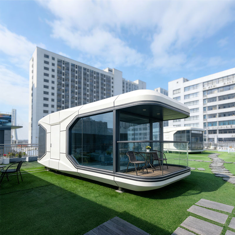 Cápsula Espacial Panorámica de Alta Tecnología Hotel Modular Prefabricado Resort Retiro de Aleación