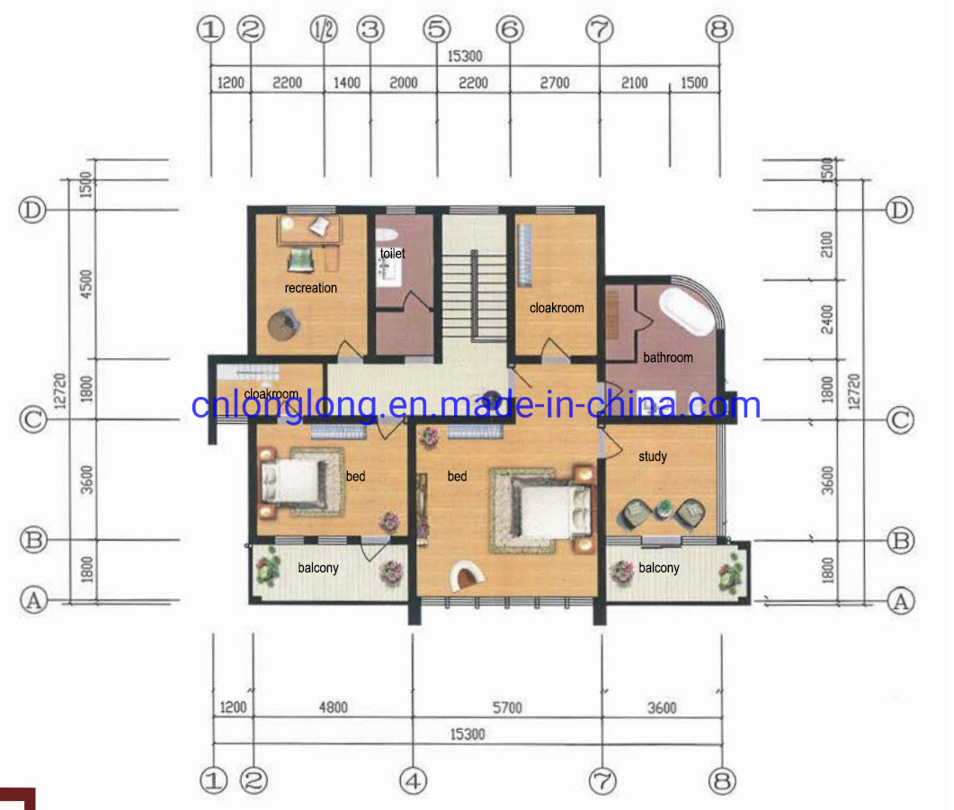Casa de Estructura de Acero Ligero Prefabricada Villa de Acero Ligero 2-30