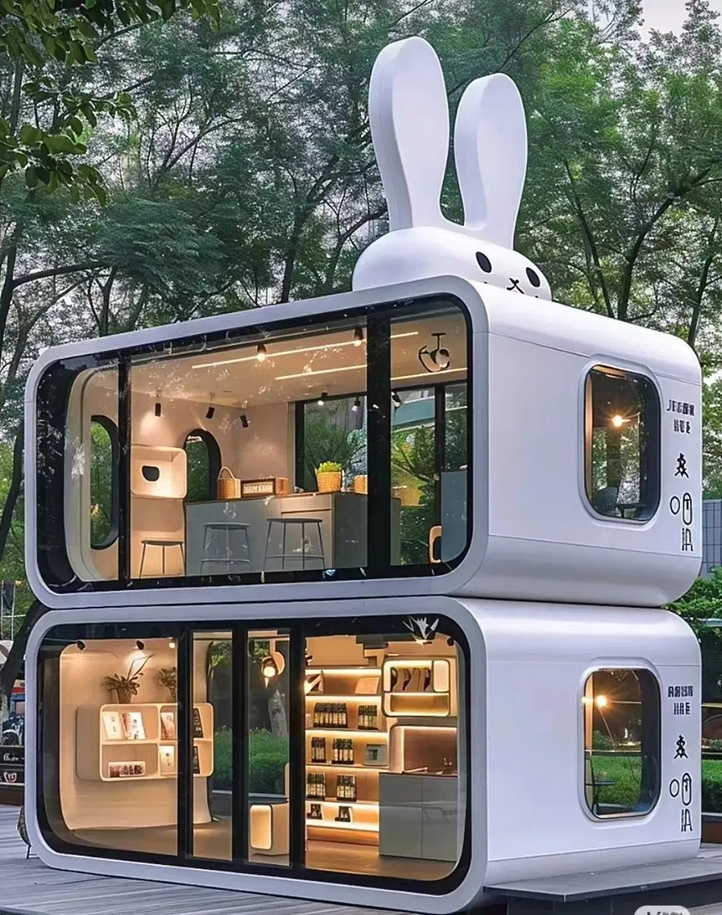 Suministro de fábrica de cabaña de manzana prefabricada 20FT/30FT/40FT casa móvil modular hecha de panel sándwich compuesto resistente a los rayos UV para resortes en islas tropicales con ISO CE
