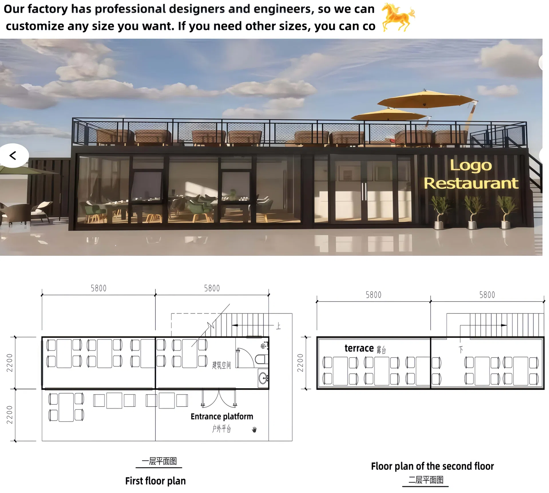 Contenedor portátil prefabricado