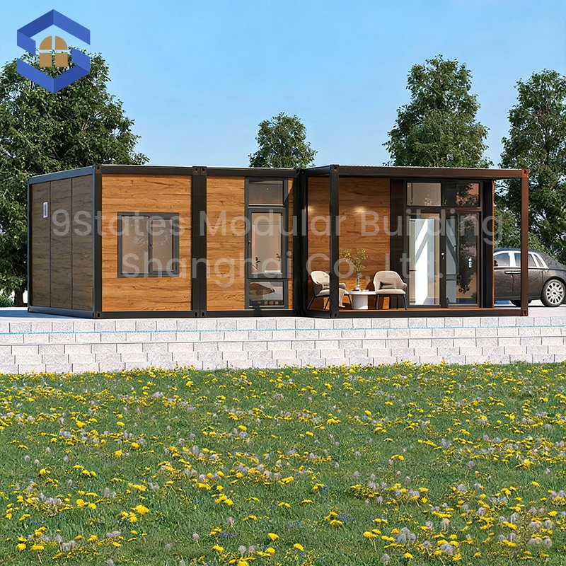 Casa Modular Elegante a Prueba de Fuego 2-Story Casa Contenedor de Paquete Plano con Balcón para Uso en Resort Contemporáneo en Montaña Escénica