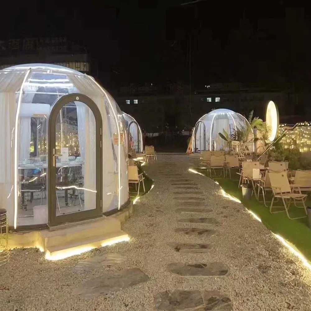 Vivienda prefabricada moda último diseño tienda burbuja transparente fabricante chino casa cúpula personalizada