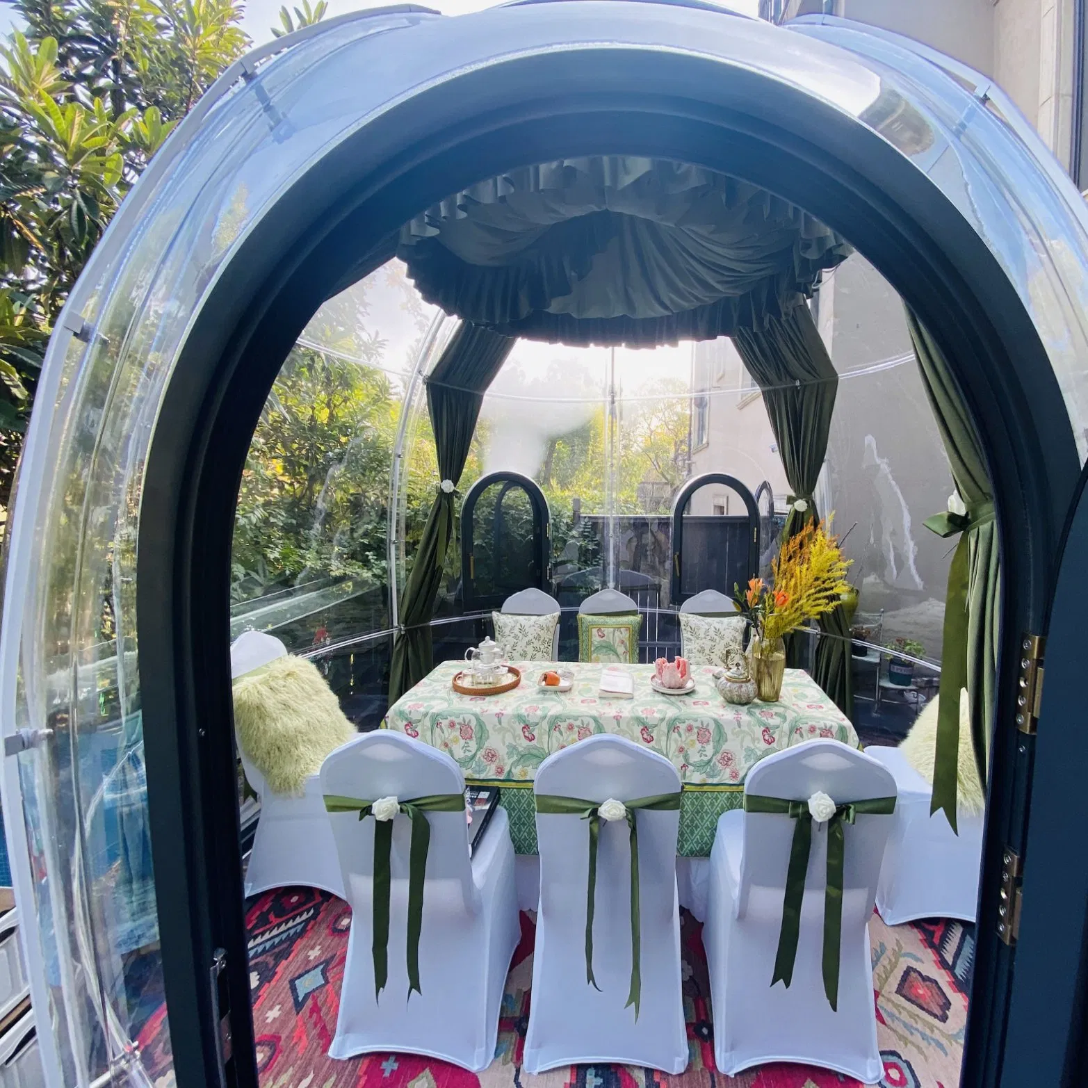 Vivienda prefabricada moda último diseño tienda burbuja transparente fabricante chino casa cúpula personalizada