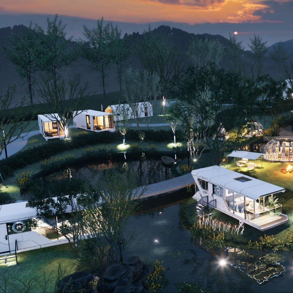 Casa Modular Apple Cabin Prefabricada Pequeña Casa fuera de la Red Hotel Cabin Apple para Atracciones Turísticas en Montañas Remotas