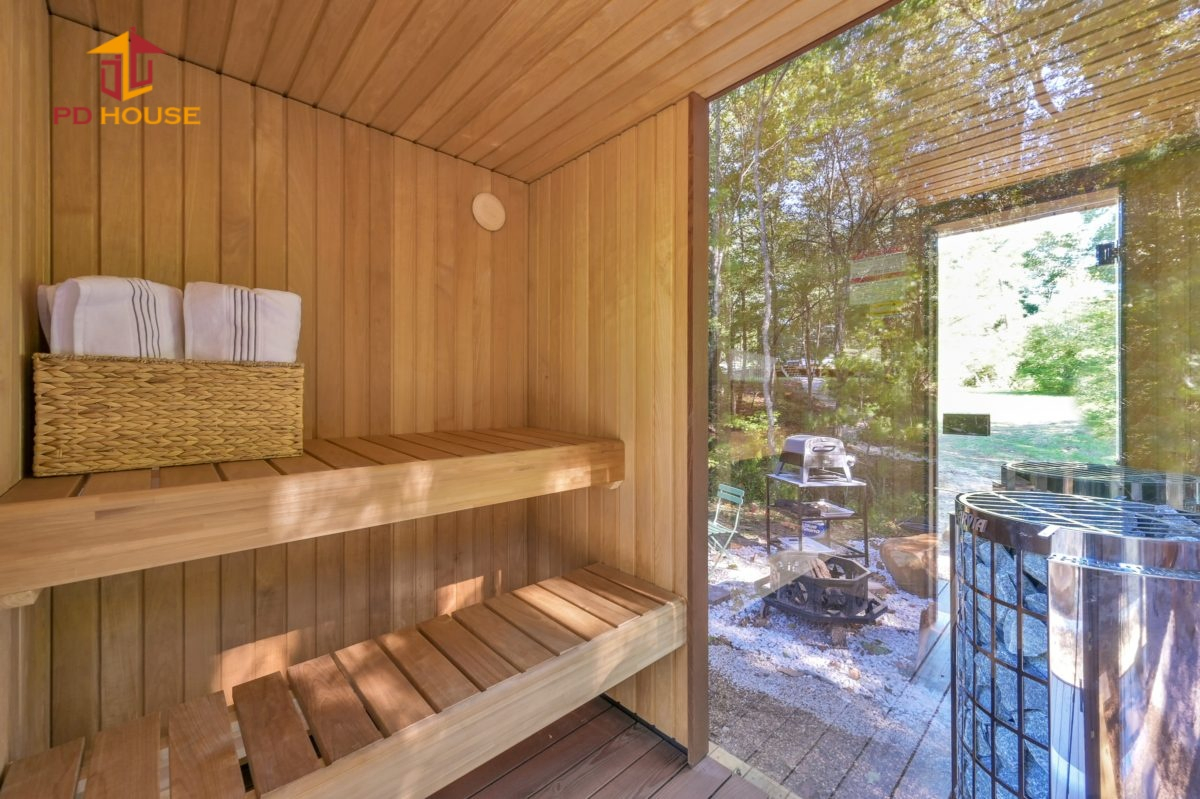 Casa de Sauna de Espejo de Lujo Prefabricada para Proyecto de Bienestar en Resort