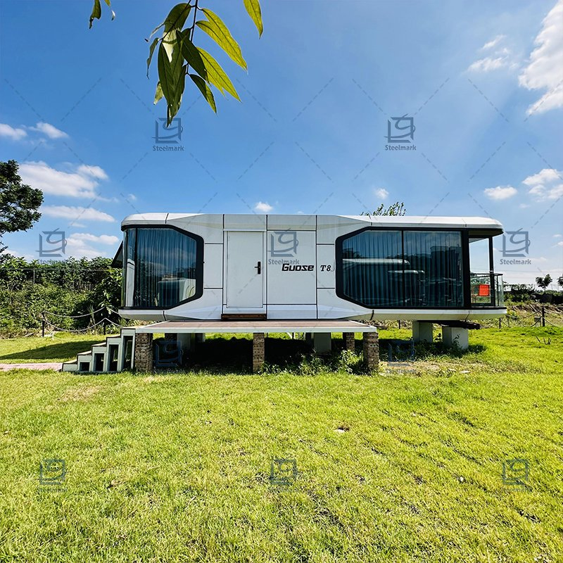 Vivienda prefabricada directa de fábrica, estructura móvil de hotel modular de acero y aluminio, vivienda ecológica en cápsula