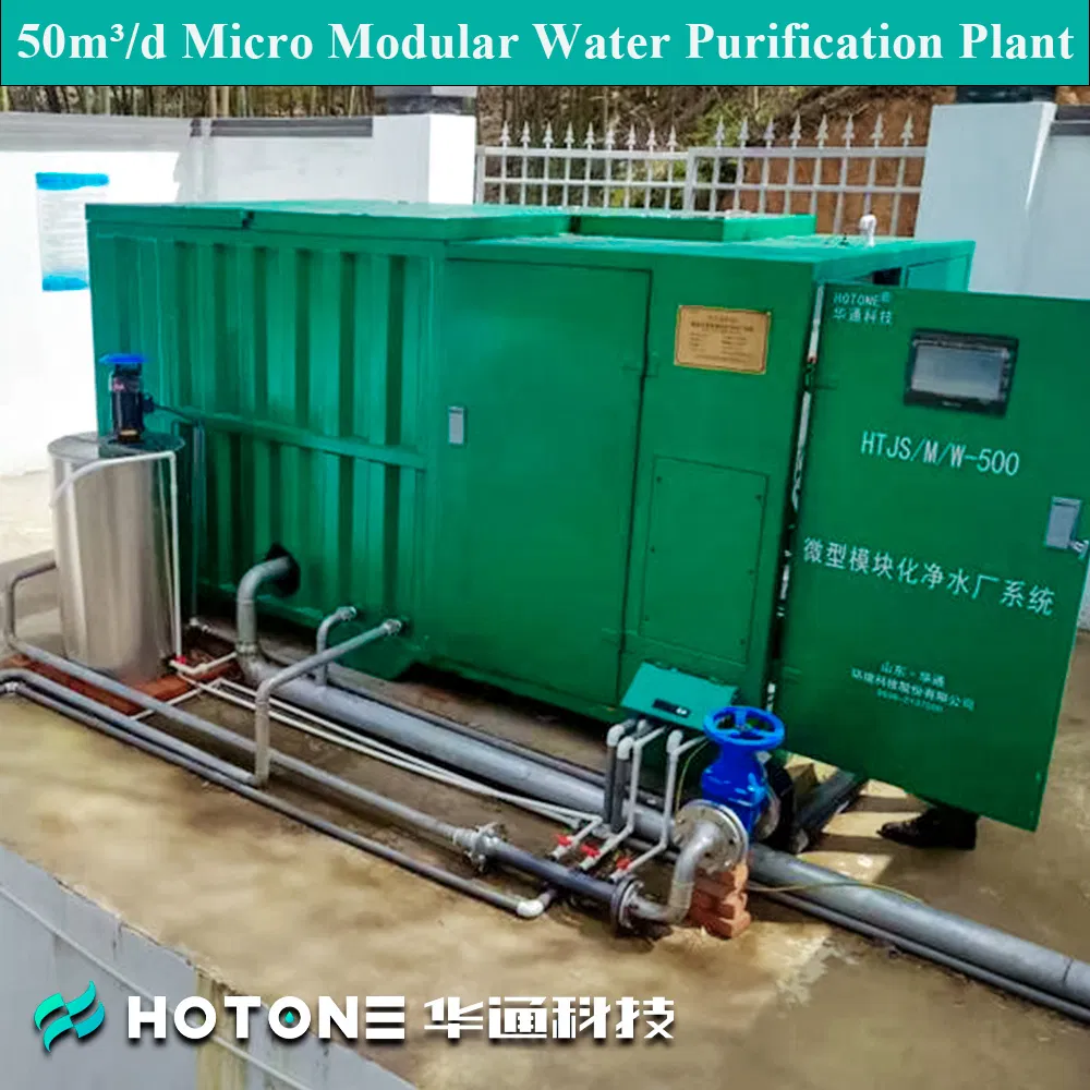 Planta de Purificación de Agua Modular Pequeña Ecológica 60m³/D para Purificación de Agua Municipal