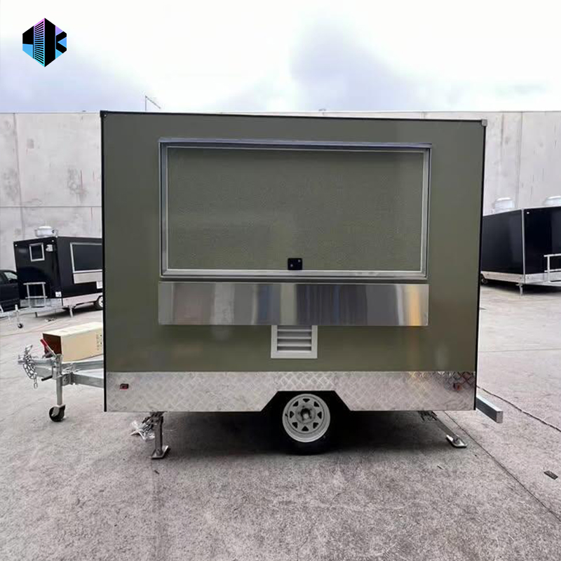Pareja personalizada haciendo negocio de comida, camión de comida, remolque de comida en venta