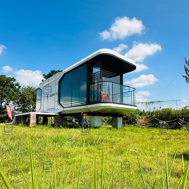 Vivienda prefabricada directa de fábrica, estructura móvil de hotel modular de acero y aluminio, vivienda ecológica en cápsula