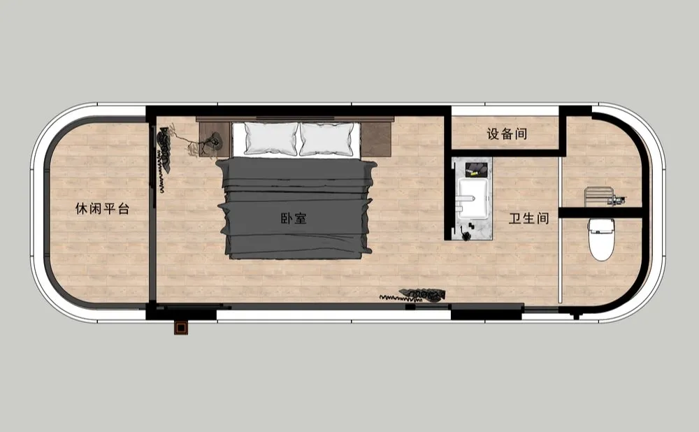 Diseño de interiores de casa prefabricada premium