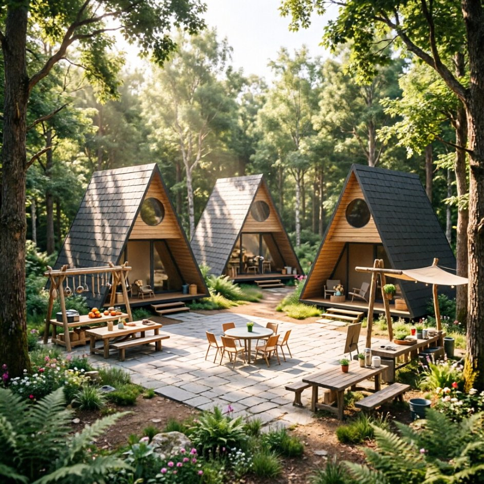 Un marco prefab de cabañas para glamping, Airbnb y proyecto turístico con estructura modular resistente al clima