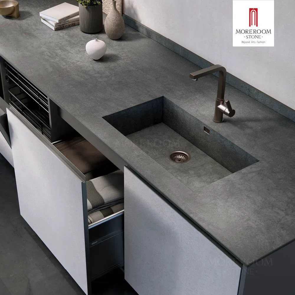 Isla de cocina modular moderna con tapa de mármol profesional