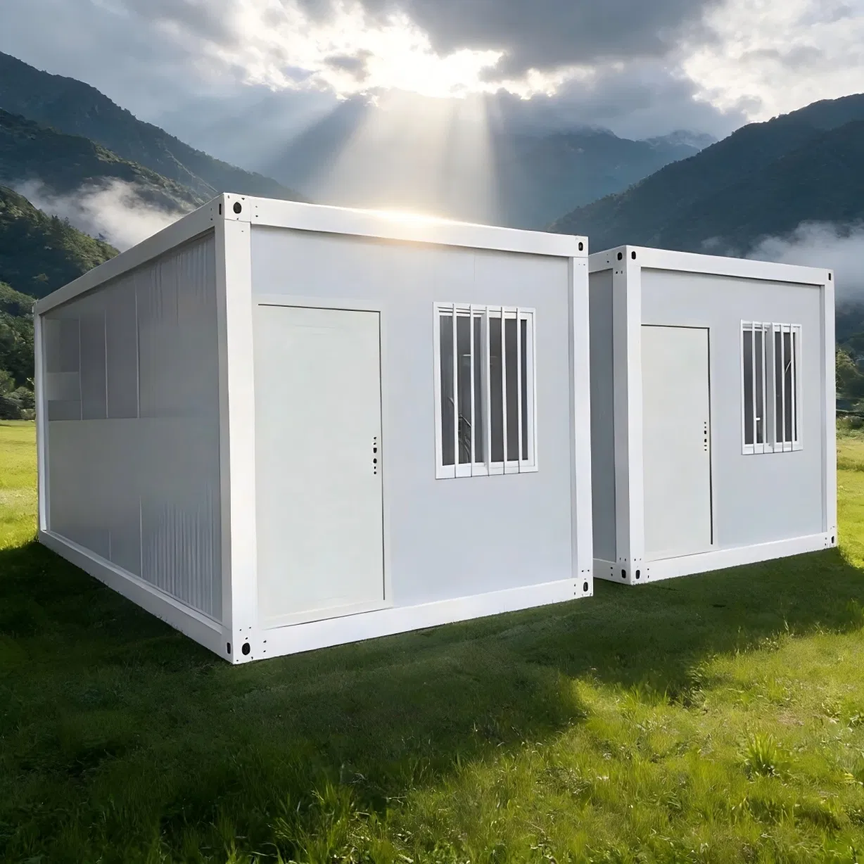 Casa Glamping Modular Prefabricada de Ahorro Energético Color Personalizado 20FT Contenedor Plano para Atracción Turística Global