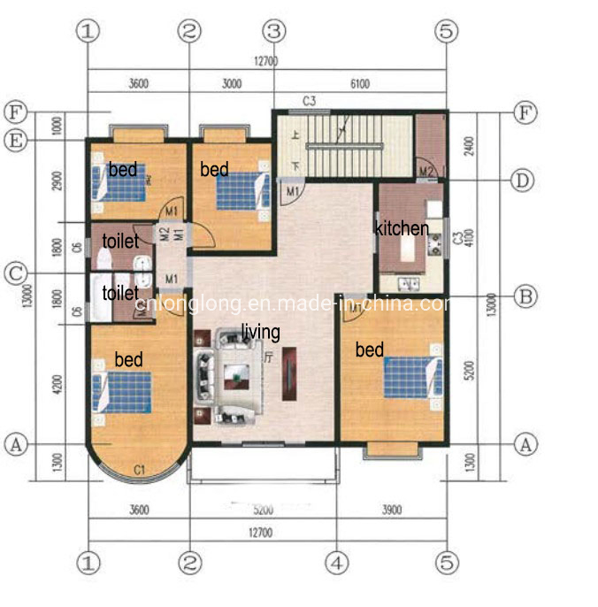 Estructura de Acero Galvanizado Ligero Casa Villa de Acero Ligero 3-8