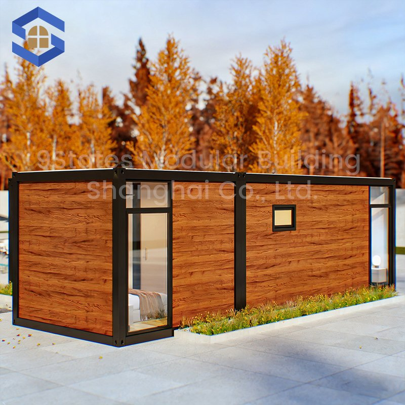 Casa Modular Elegante a Prueba de Fuego 2-Story Casa Contenedor de Paquete Plano con Balcón para Uso en Resort Contemporáneo en Montaña Escénica