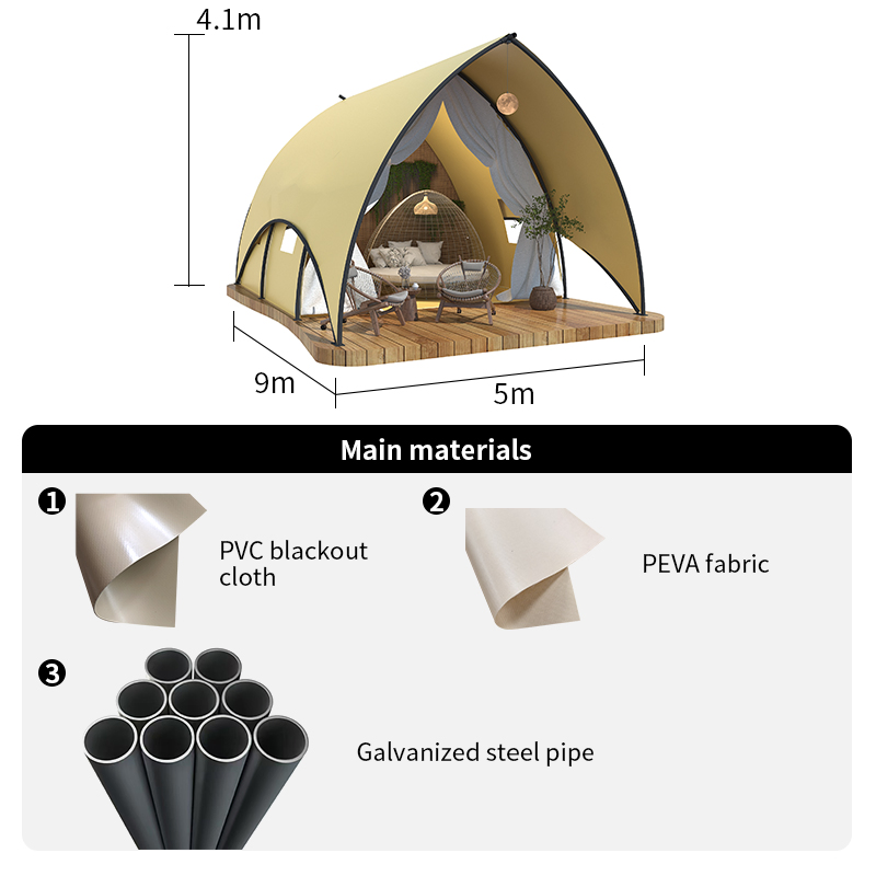 Camping Eco Modular Resorts Lujo Fanchuan Safari Navegación Coody Glamping Hotel Tienda