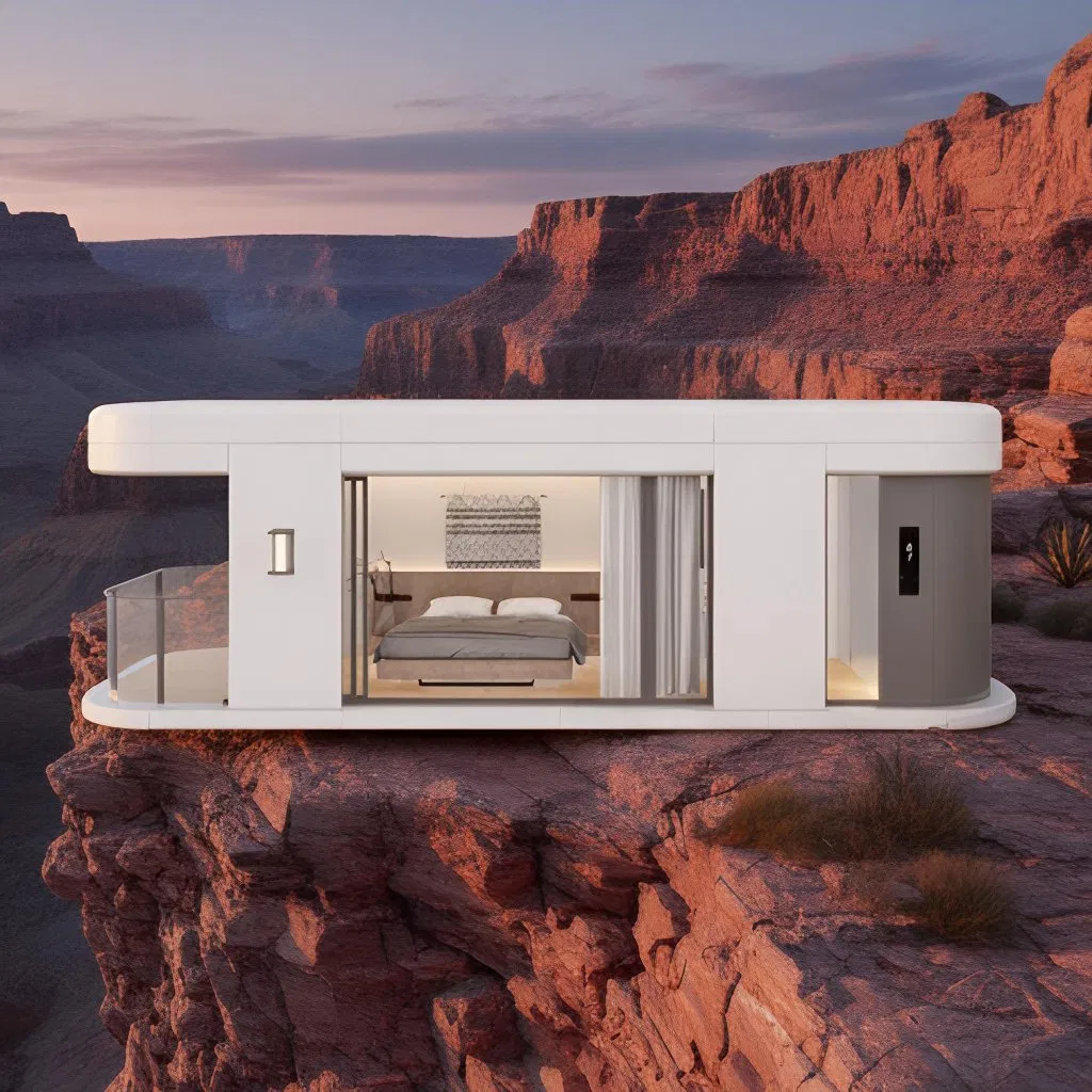 Casa móvil inteligente modular prefabricada sostenible convertible con aislamiento térmico robusto