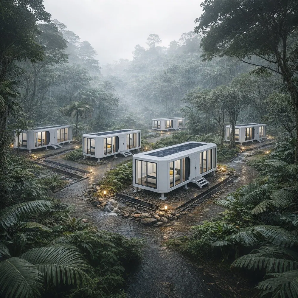Casa cápsula espacial modular prefabricada ecológica certificada por CE RoHS para el desarrollo de hoteles boutique