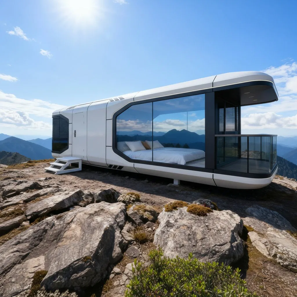 Cápsula Espacial Casa Cápsula Casa Prefabricada para Resort Frente al Mar con Estructura Resistente a Huracanes