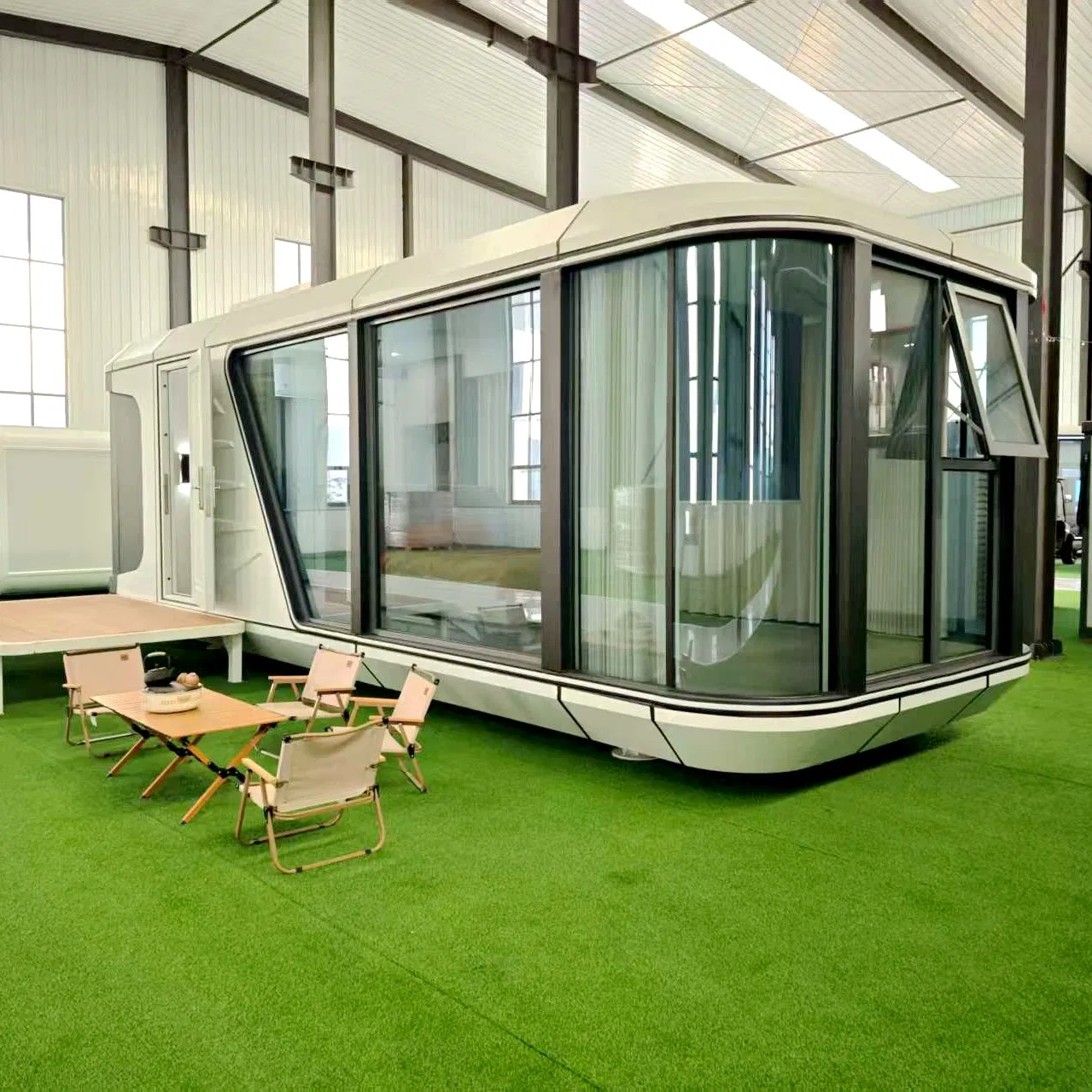 Casa modular portátil de lujo moderno para hotel, hotel prefabricado, cápsula de contenedor, habitación cápsula espacial