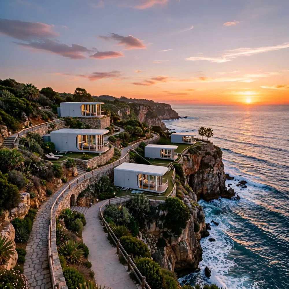 Casa Modular Resistente a la Intemperie para Proyectos de Turismo en Resorts Costero y Campamentos de Montaña