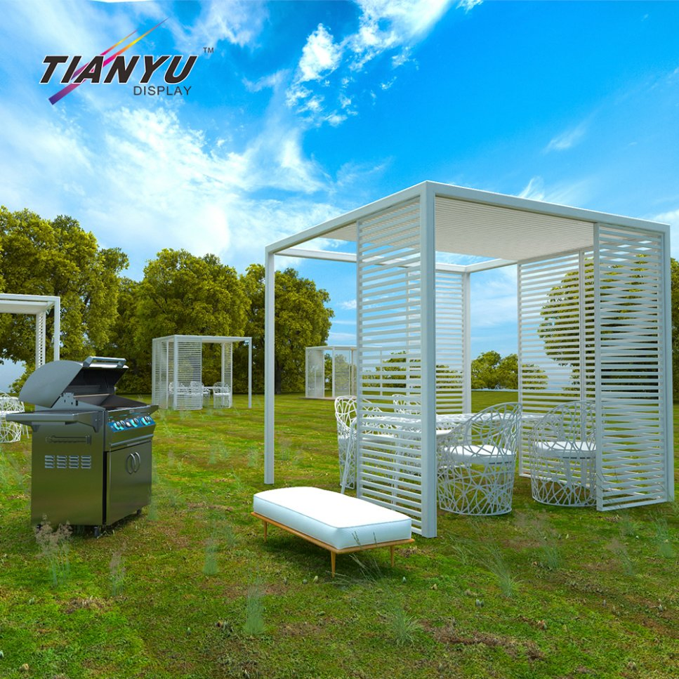 Gazebo de aluminio premium con sunroom para cocinar al aire libre