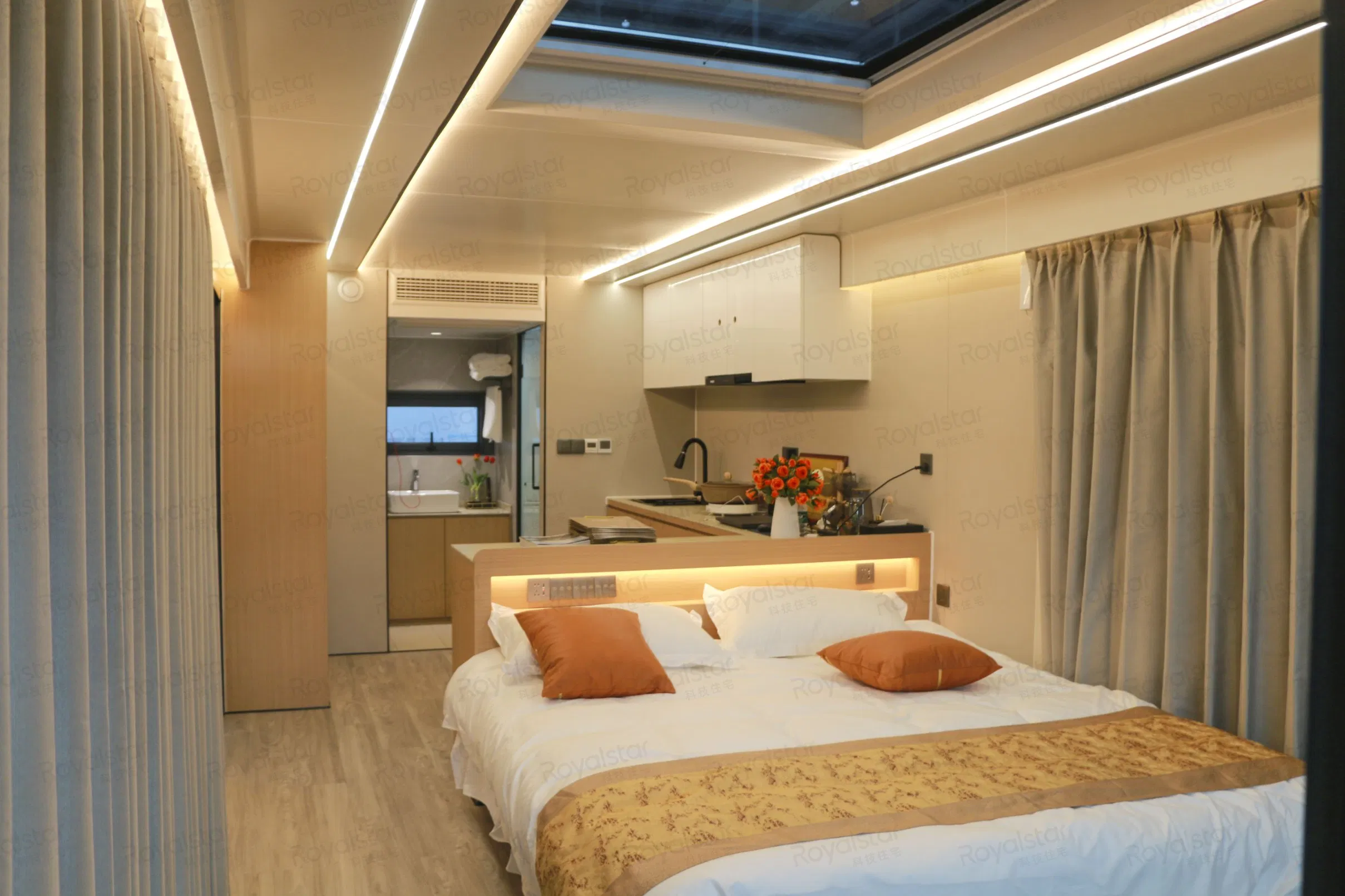 Sueño M30 Habitación de cápsula de lujo llave en mano con control de voz inteligente completo, perfecta para alojamientos, hoteles y resorts, instalación rápida y check-in inmediato