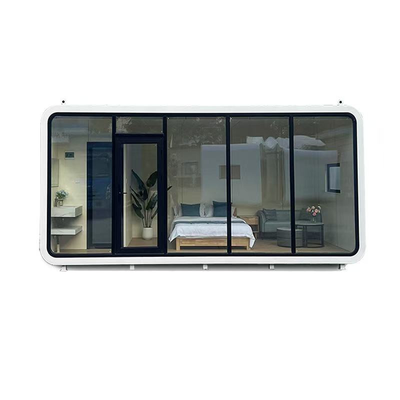 Cabaña de lujo ecológica de manzana, cabaña ecológica modular de acero