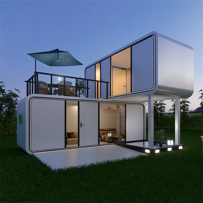 Casa cápsula ecológica modular de acero de lujo y amigable con el medio ambiente