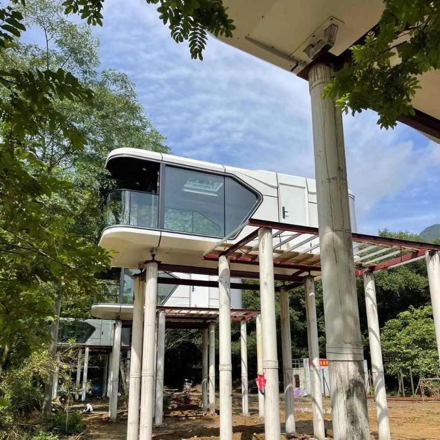 Casas cápsula prefabricadas de diseño popular para uso en hoteles y vacaciones