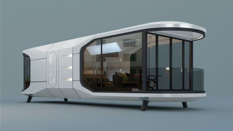 38sqm Cápsula Espacial de Una o Dos Plantas Impermeable Móvil CE RoHS Resort