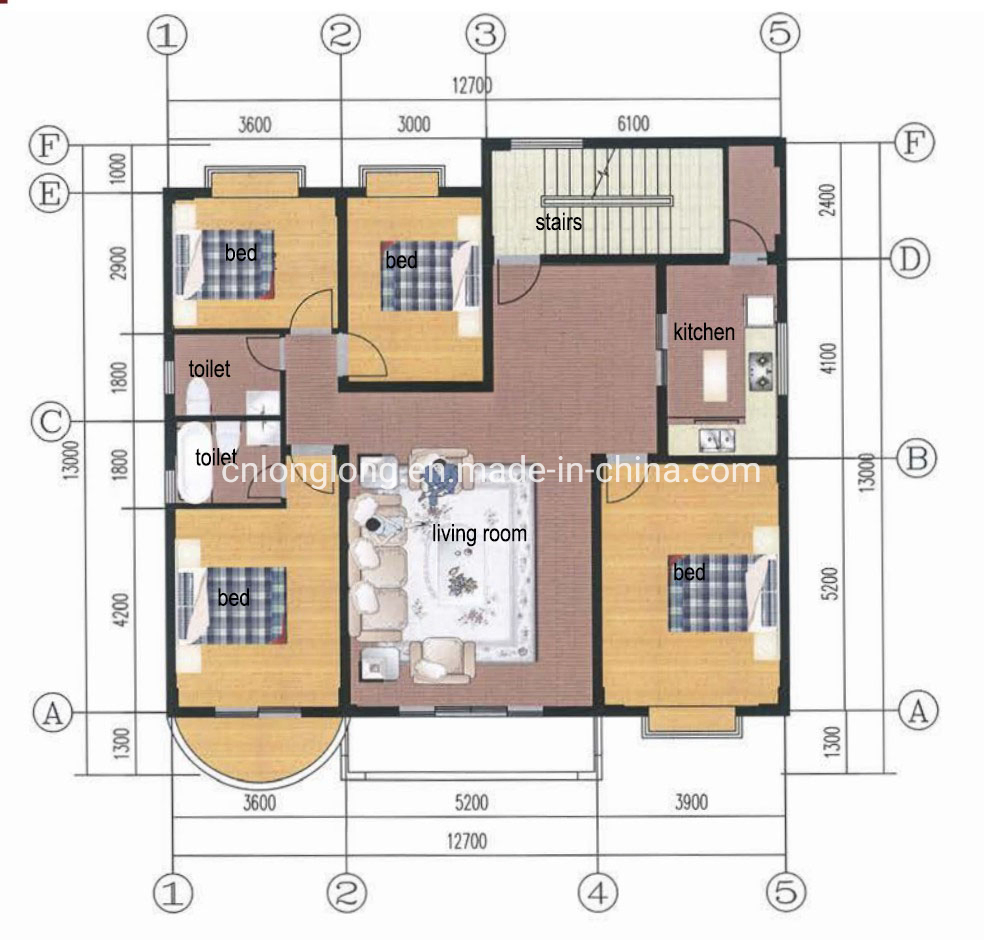 Estructura de Acero Galvanizado Ligero Casa Villa de Acero Ligero 3-8