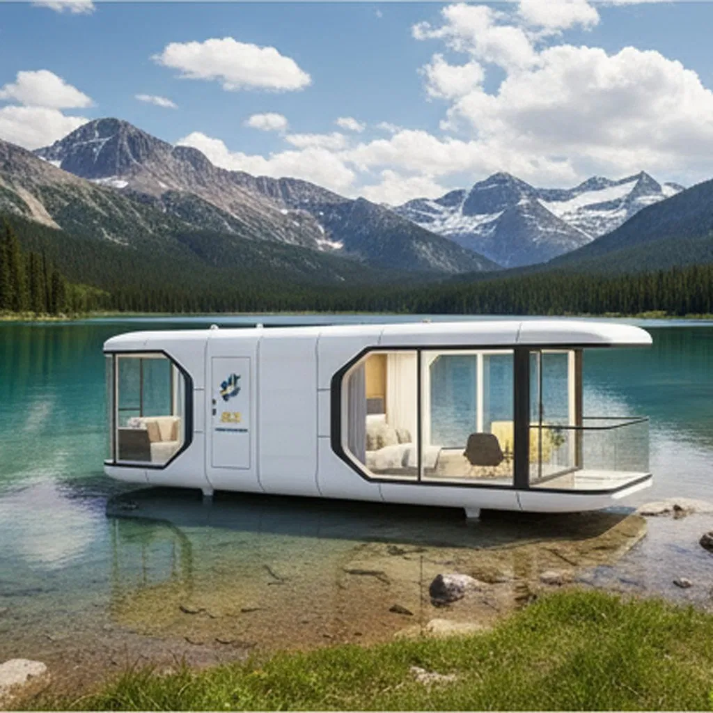 Cápsula hotelera de lujo ecológica para glamping, villa prefabricada para sitio de camping en resort turístico