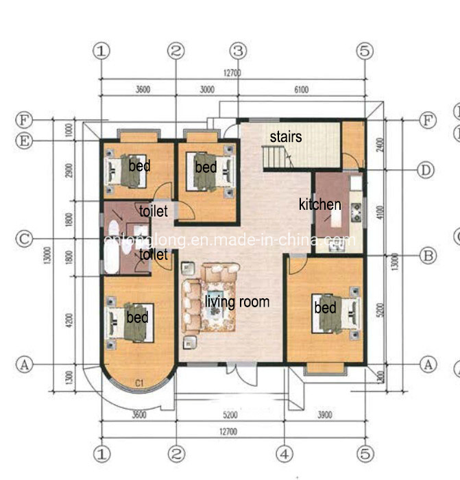 Estructura de Acero Galvanizado Ligero Casa Villa de Acero Ligero 3-8