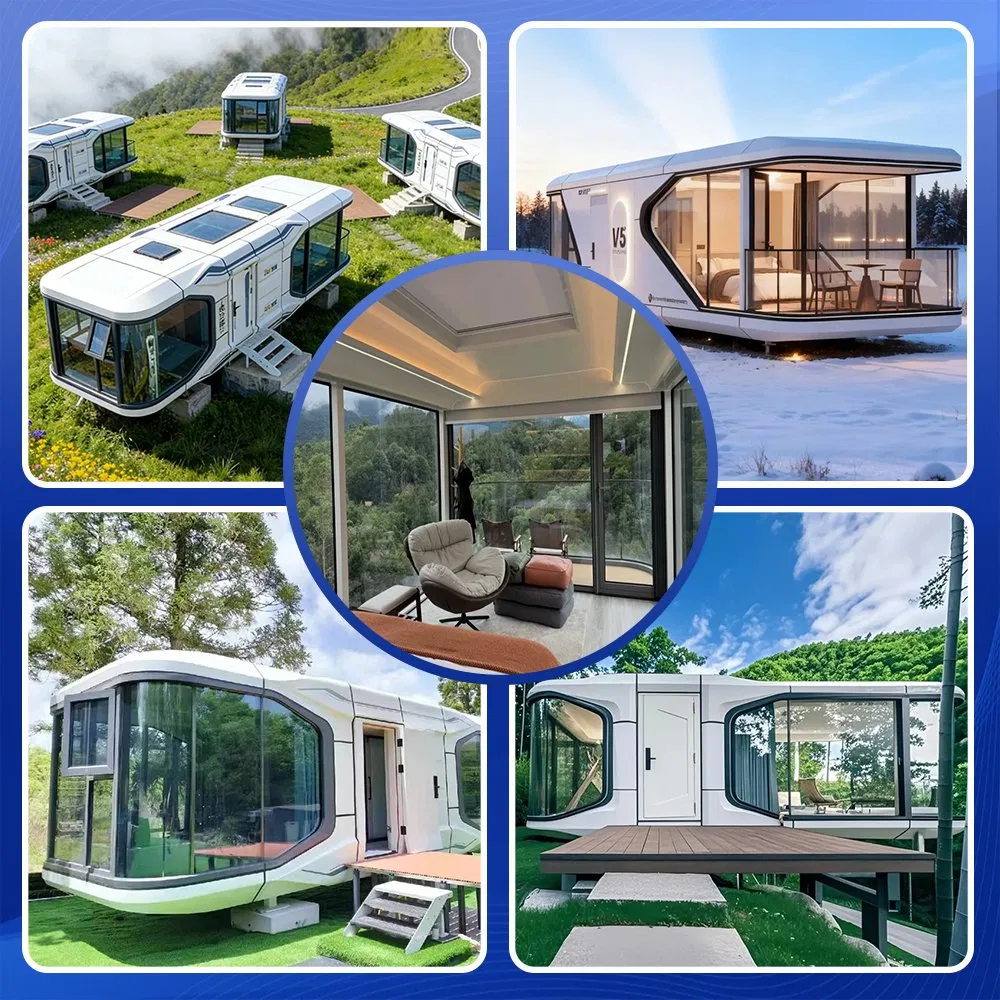 Casa cápsula prefabricada transportable ligera, cabaña modular portátil, pod turístico al aire libre