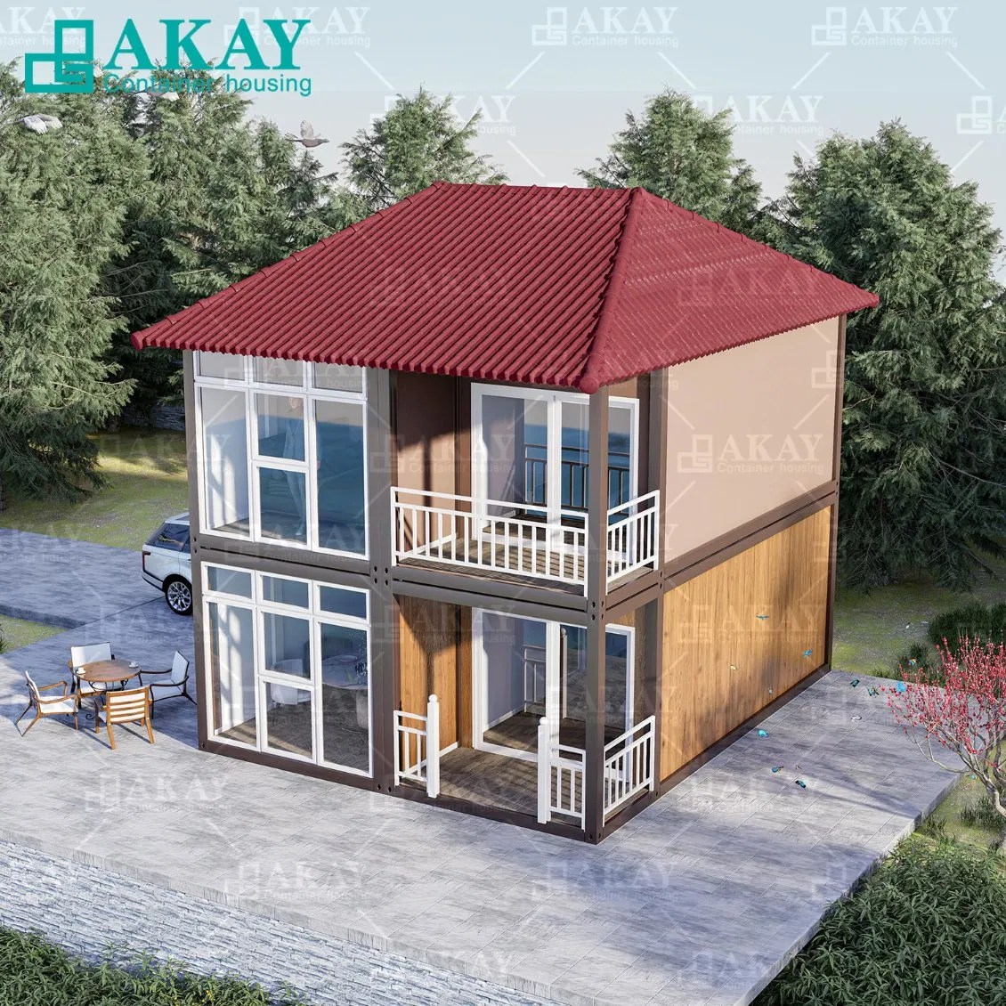 Casa Contenedor Modular de Lujo de Dos Pisos, Casa Prefabricada de Alta Gama, Casa Movible Personalizada y Desmontable