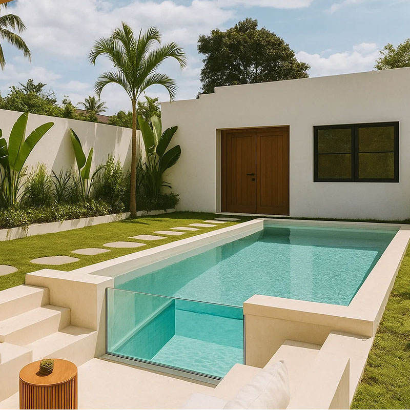 Gran Jardín Patio Resort Piscina Acrílica Transparente Modular Prefabricada de Fibra de Vidrio SPA Nadar Rectangular Piscina de Natación