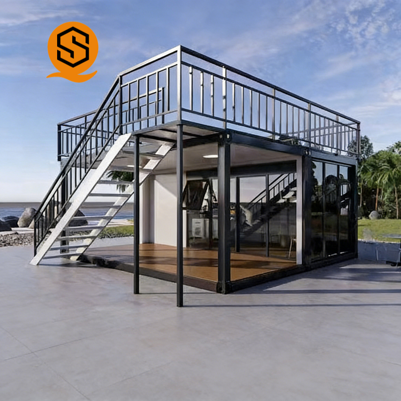 Casa Contemporánea 2-Story con Terraza en la Azotea - Grandes Ventanas de Cristal, Diseño Abierto, Perfecta para Uso Frente a la Playa o en un Resort