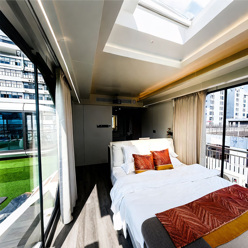 Cápsula Espacial Panorámica de Alta Tecnología Hotel Modular Prefabricado Resort Retiro de Aleación