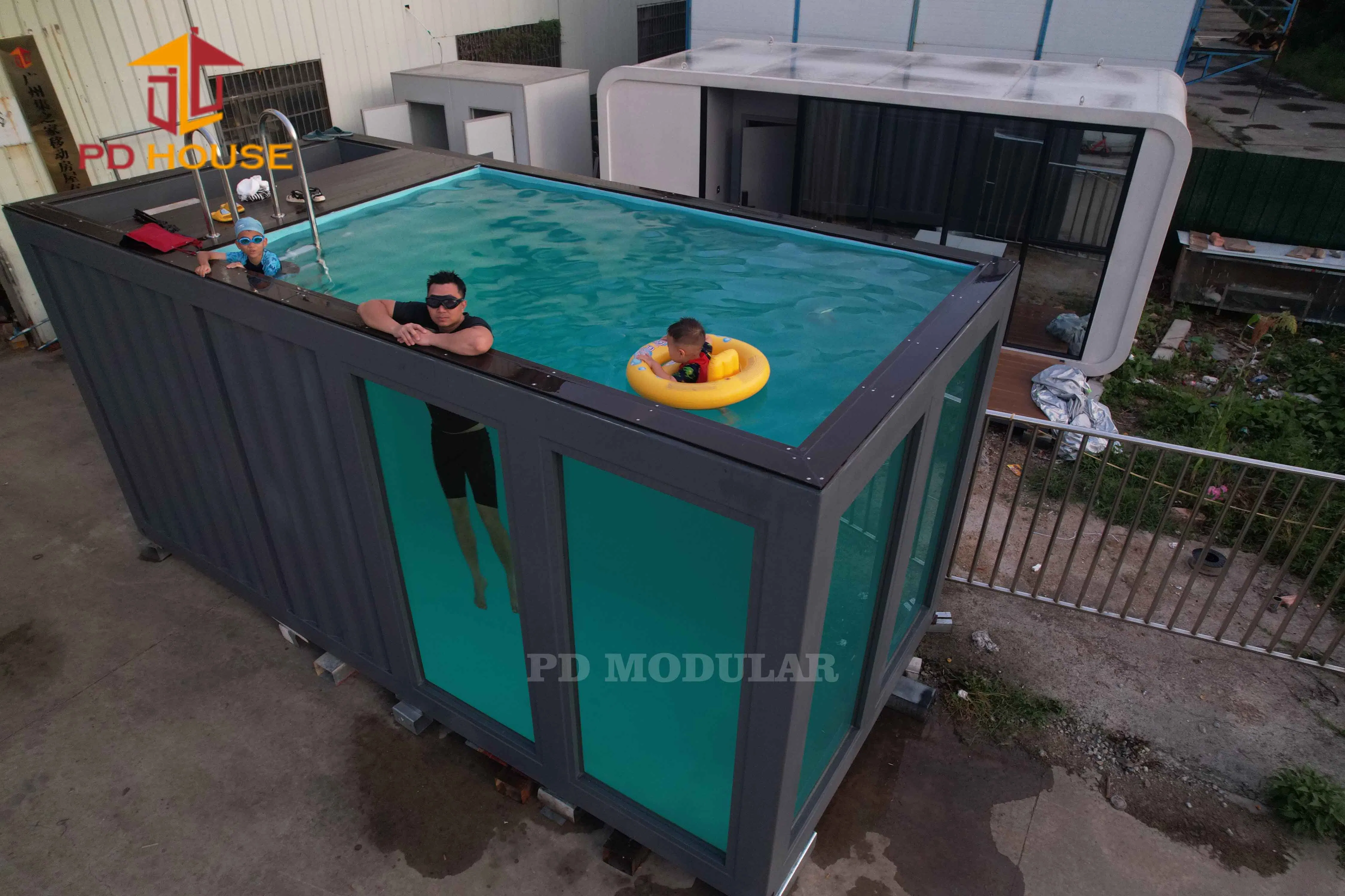 Container Swimming Pool with Water Circulation Purification System Customizable Size Detachable