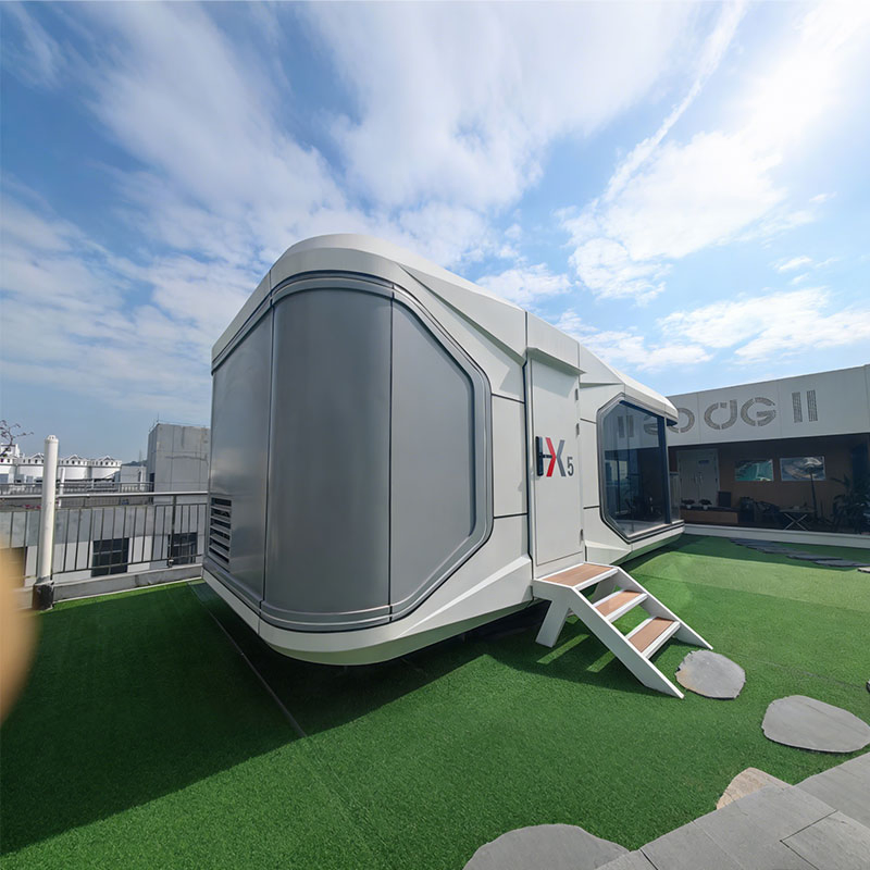 Cápsula Espacial Panorámica de Alta Tecnología Hotel Modular Prefabricado Resort Retiro de Aleación