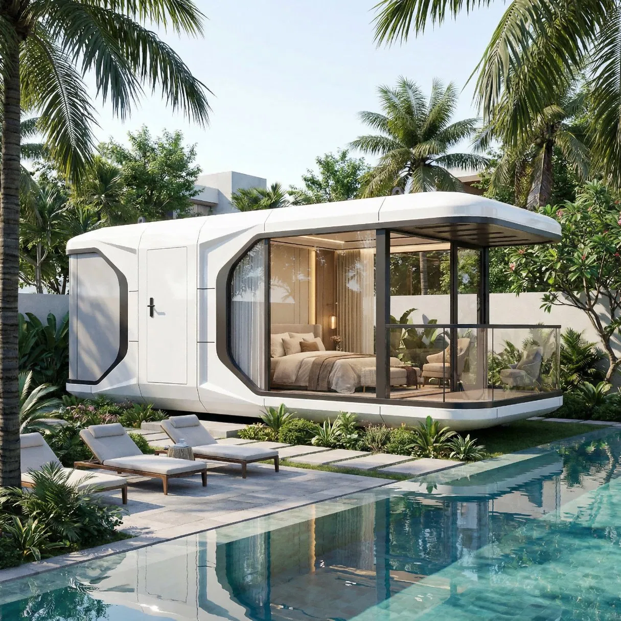 Cápsula Casa Lujo Glamping Cabaña Modular Habitación de Hotel para Proyecto de Resort Airbnb Alojamiento de Eco Turismo