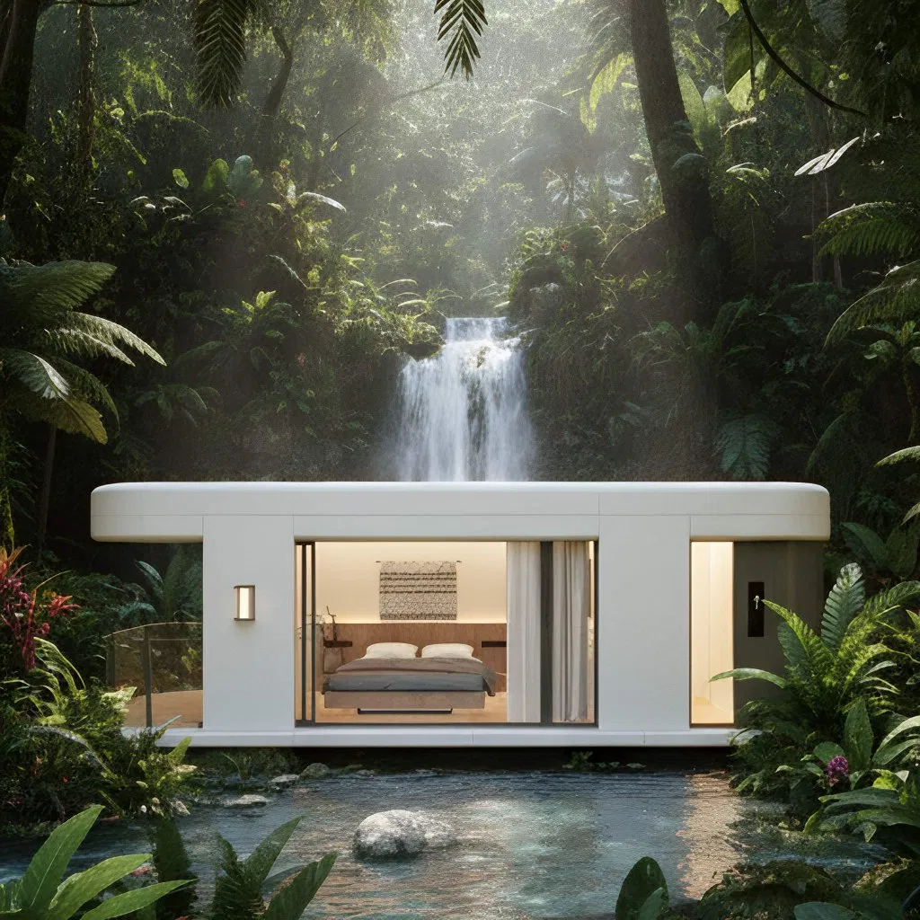 Casa móvil inteligente modular prefabricada sostenible convertible con aislamiento térmico robusto