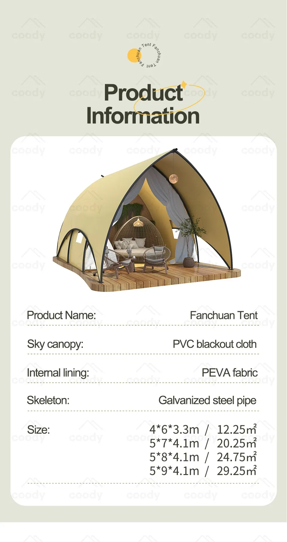 Camping Eco Modular Resorts Lujo Fanchuan Safari Navegación Coody Glamping Hotel Tienda