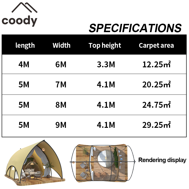Camping Eco Modular Resorts Lujo Fanchuan Safari Navegación Coody Glamping Hotel Tienda