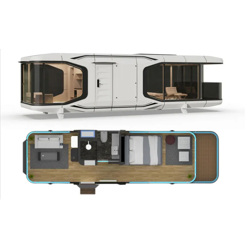 Buena Casa Prefabricada Modular de Acero Ligero Aislante en Área Turística a Buen Precio Casa Cápsula