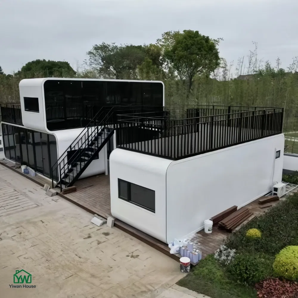Construcción de bajo carbono y ahorro de energía, fábrica de cabañas de manzana, precio moderno de casa cápsula modular, casa prefabricada de estructura de acero, cabaña ecológica verde para turismo