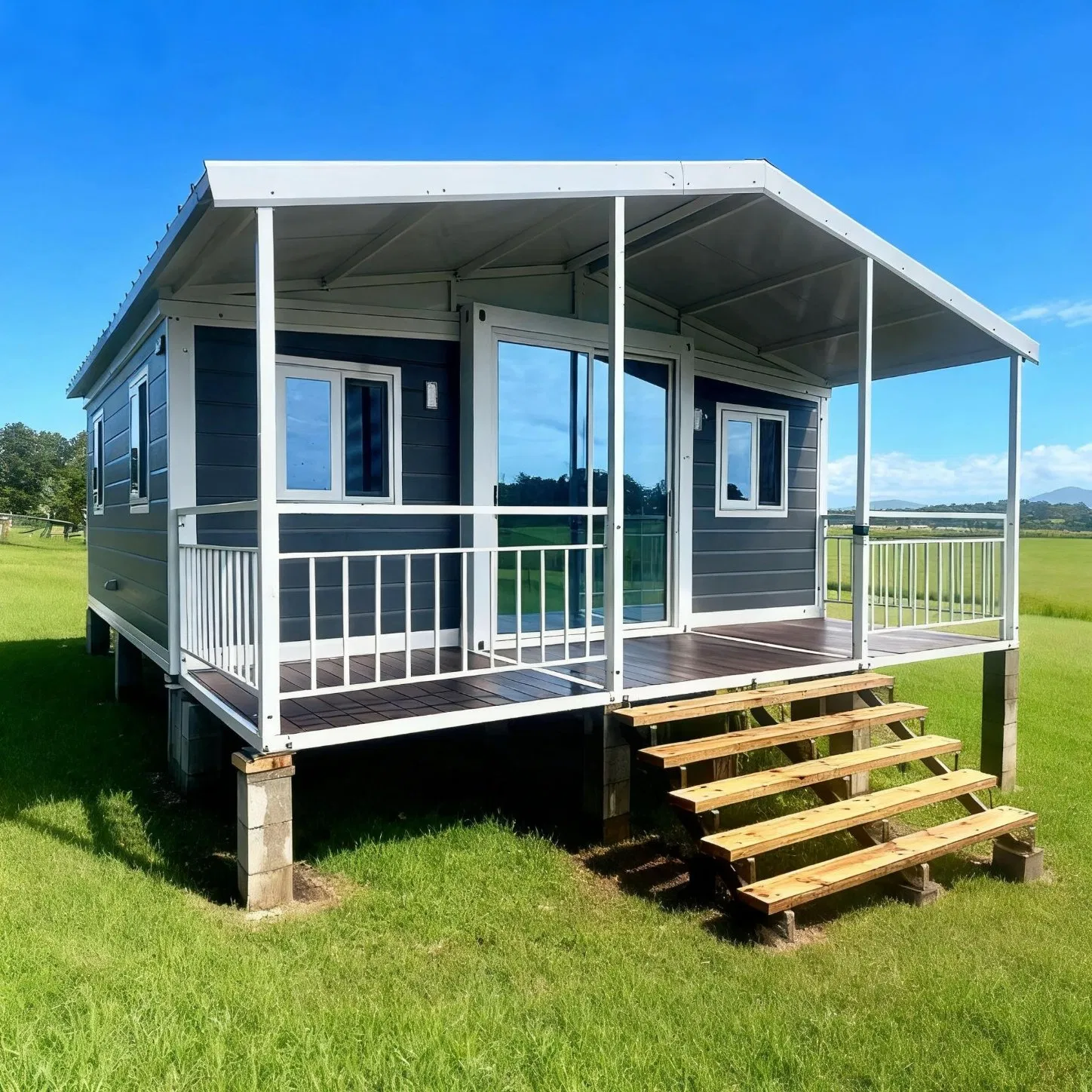 Casa contenedor privada sostenible, modular, de alta calidad, duradera y personalizable, casa pequeña